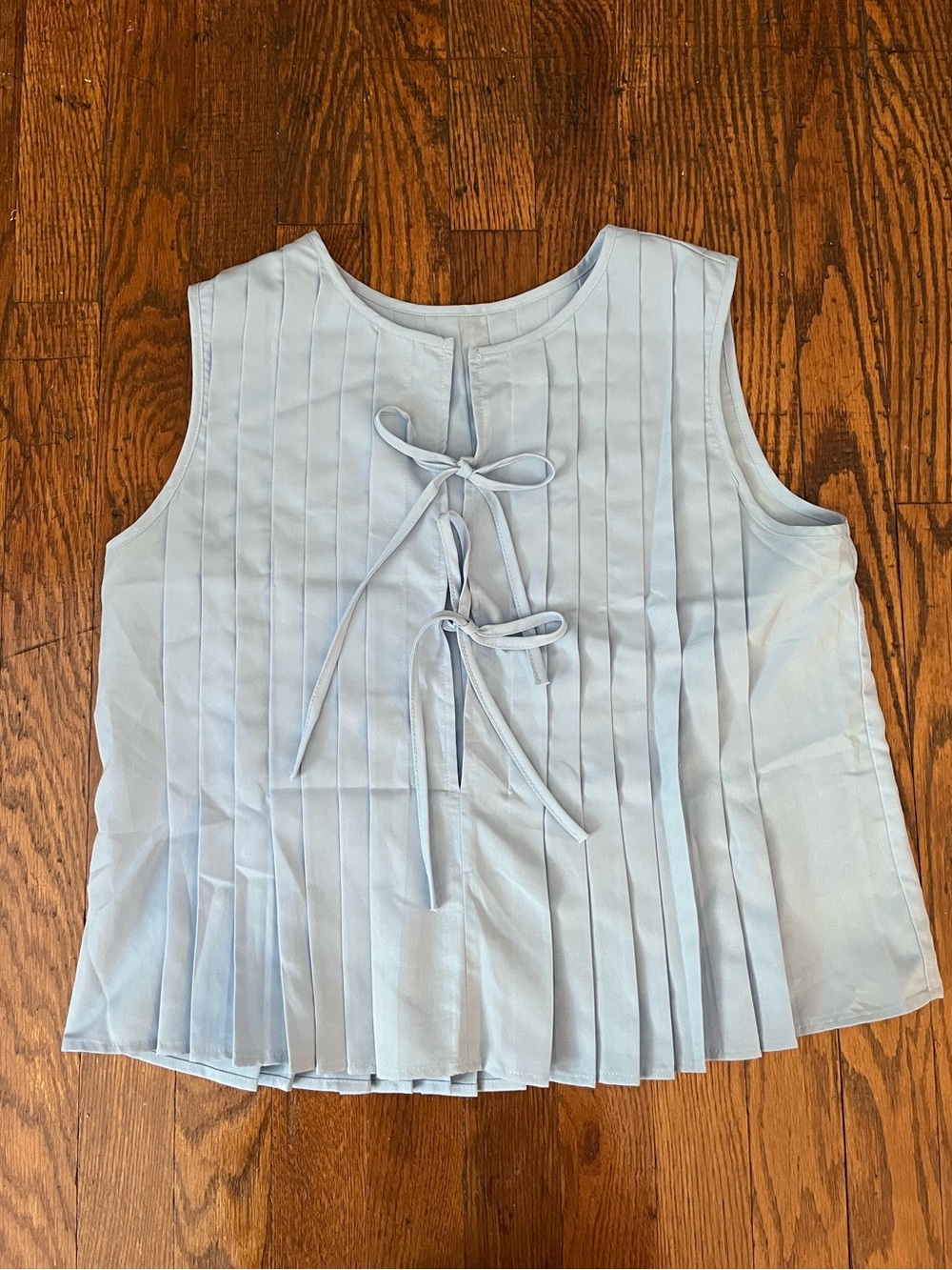 Light Blue Pleated Top